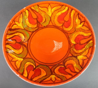 A Poole orange ground flared bowl 58 13" 