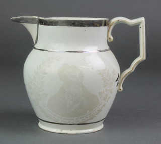 An early 19th Century porcelain commemorative jug depicting Sir Francis Burdett 5 1/2" 