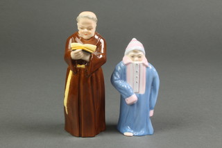 A Royal Worcester candle snuffer in the form of a monk 5", a ditto toddie 3 3/4" 
