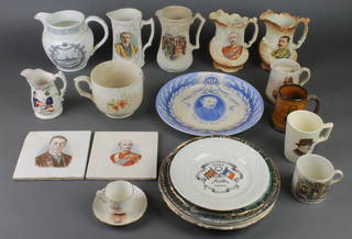 A Collingwood commemorative jug Sir Admiral David Beatty and minor commemorative items