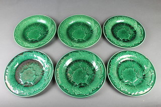 6 19th Century Wedgwood leaf plates, 7" 
