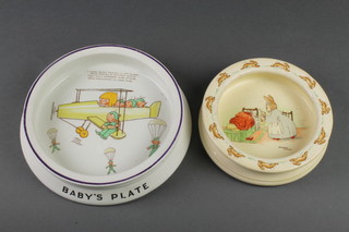 A Shelley Mabel Lucie Attwell baby's plate 8", a Bunnykins ditto 6" 