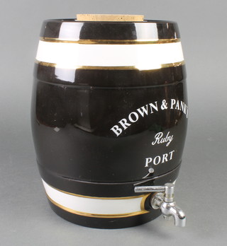 A Dexan ceramic spirit barrel, Brown & Pank's Ruby Port 12" 