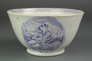 A 19th Century Staffordshire transfer print bowl - Grace Darling The Northumbrian heroine born November 24th 1815 died October 20th 1842 4 1/2" 