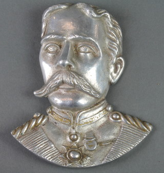 A cast aluminium portrait bust of Lord Kitchener 6" 