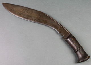 A military issue Kukri with 13 1/2" blade marked registration number