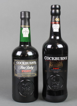 A bottle of Cockburns Fine Ruby Port, a 75cl bottle of Cockburns Special Reserve Port