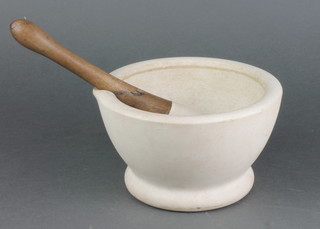 A circular Wedgwood mortar 6" together with pestle 