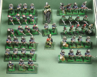 48 painted figures of Napoleonic soldiers 