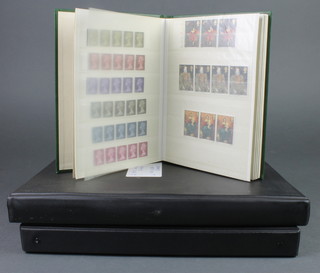 A stock book of various mint GB stamps, an album of GB first day covers and an album of various loose stamps 
 