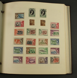 An album of stamps including Dominica, Falkland Islands,Falkland Island Dependencies, Fiji, 