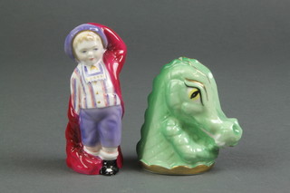 2 Royal Worcester candle snuffers - Crocodile 3" and Howard 4" 