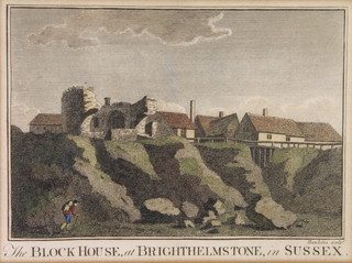 Hawkins, an engraving, The Blockhouse at Brighthelmstone in Sussex 6" x 8" 