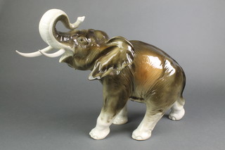A Royal Dux figure of a standing elephant 20" 