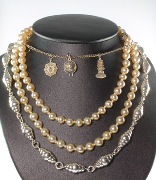 A Sterling silver necklace, 88 grams and minor costume jewellery