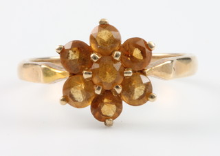 A 9ct gold gem set ring, size M 1/2