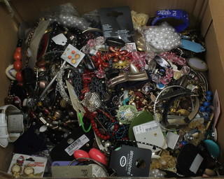 A large quantity of bead necklaces and other costume jewellery 