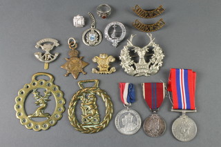 A 1953 Coronation medal, minor medals and badges