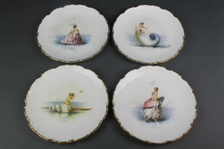 4 modern Minton decorative wall plates decorated with cherubs at pursuits 8 1/2" 