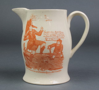 An early 19th Century Napoleonic transfer print commemorative jug - The Governor of Europe in his Career 5 1/2" 