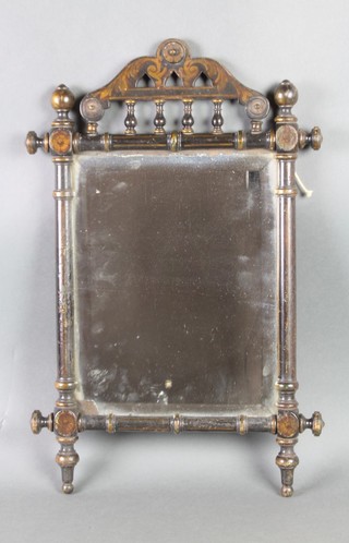 A 19th Century rectangular bevelled plate wall mirror contained in a faux bamboo frame 18" x 11 1/2" 
