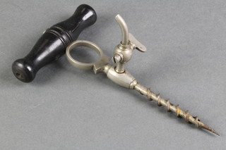 A 19th Century polished steel and ebony champagne spigot 