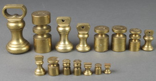 15 various brass weights 