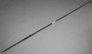 A Samoan carved wooden spear 96" 