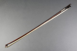 A German "silver" and mother of pearl mounted violin bow 