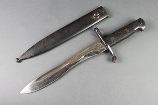 A Spanish Mauser Bolo bayonet with metal scabbard