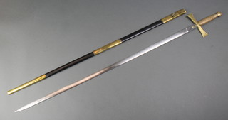 A Masonic sword with 32" etched blade by Spencer & Co. 