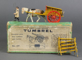 A Britains no.4F Tumbrel cart, 1 hay ladder (f) - boxed 