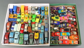 A model Ford Zeffa no.52, ditto Vanguard van and other toy cars contained in 2 shallow boxes (mostly play worn) 