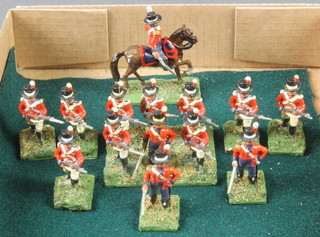 14 various Napoleonic War toy soldiers of British Royal Marines including 3 officers 