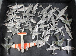 A Dinky model of a sea plane, 3 Dinky models of twin engine fighters (1f), 9 ditto Tempest 2, 6 ditto Shooting Stars, 14 Meteors, 3 ditto Hawker Hunters twin engined aircraft