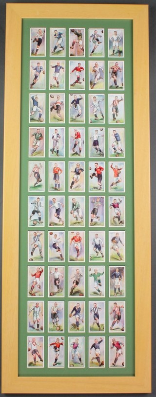 Cigarette cards, John Player & Sons - Football caricatures by Mack a set of 50 framed and glazed, ditto Footballers 1928 a set of 50 framed and glazed