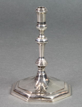 A Georgian design silver taper stick, Sheffield 1975, 176 grams 4" 