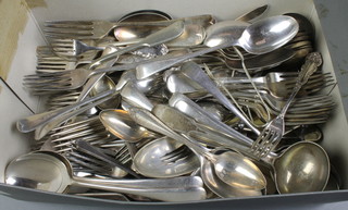 A quantity of Old English silver plated cutlery etc 