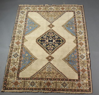 An antique Persian Malayer blue and white ground rug 70" x 50 1/2" 