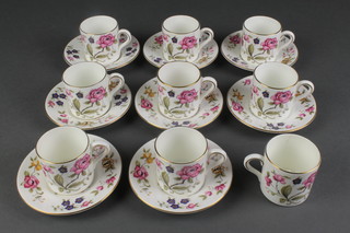 8 Coalport San Remo coffee cans and saucers and 1 odd coffee can 