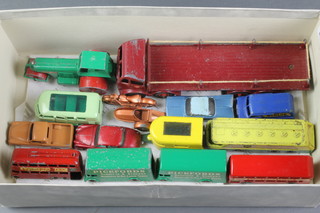 A Dinky Supertoy model Foden, a Matchbox steam roller and 12 Lesney model cars