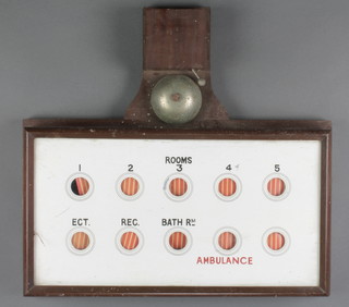 A servant's bell indicator with 10 apertures including Ambulance 