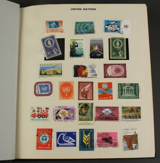 An album of used World stamps, United Nations, Upper Silesia, Volta, Uruguay, Vatican City, Venezuela 
