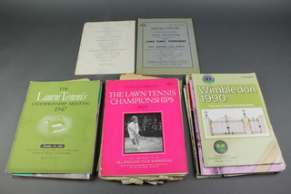 A 1947 Lawn Tennis Championship programme together with a collection of other tennis programmes
