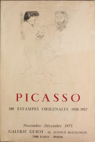 A poster for The Picasso 1973 Paris Exhibition 26" x 17" 