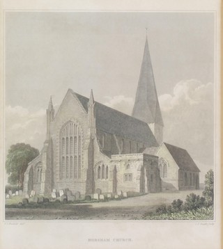 A Victorian coloured print of St Mary's Church Horsham 8" x 6" 