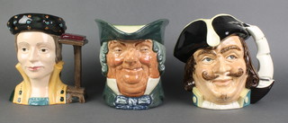 3 Royal Doulton character jugs - Parson Brown 6", Captain Henry Morgan 6" and Katherine Parr (second) 
