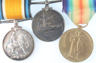 Family medals, a World War I pair to 6030 Pte. W.J.Ackrall. 17BN.A.I.F. together with a Royal Naval Reserve Long Service Edward VII issue to D.483T. Ackrall Sean.R.N.R. 