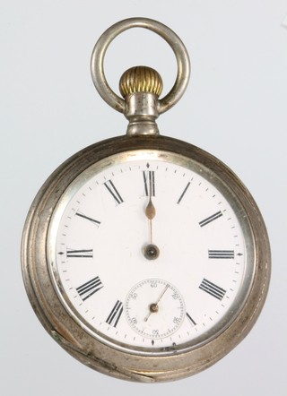 A gentleman's silver cased keywind pocket watch with seconds at 6 o'clock, a ditto 