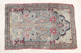 A Persian Knorrasan prayer rug with stylised tree of life and animals 36" x 24" 